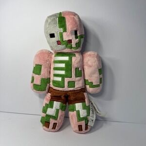 Minecraft Zombie Pigman Plush 12" Jinx Mojang Official 2016 Pink Green Toy